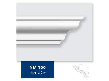 Zdjęcie: Listwa sufitowa z polistyrenu NM 100, 2 sztuk 200x7,0x7,0 cm biały DMS
