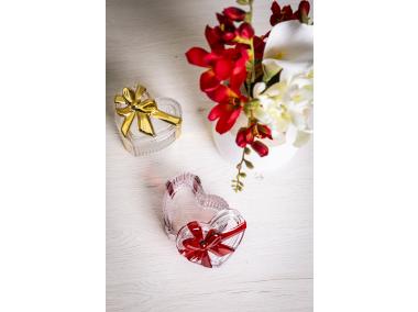 Zdjęcie: Puzderko szklane serce ze złotą kokardą 9x12 cm ALTOM DESIGN
