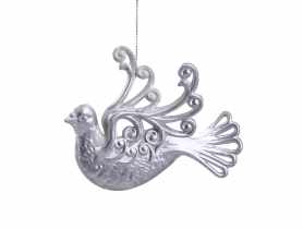 Artykuły dekoracyjne świąteczne Dove 2-2, 10 cm - 6 szt. biało-srebrny 09567 EUROFIRANY