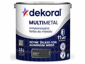 Farba do metalu Multimetal Antykorozyjna Antracyt 2,5 L DEKORAL