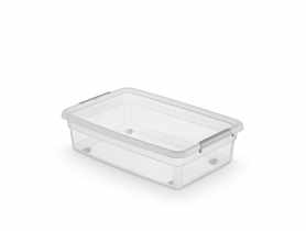 Pojemnik z pokrywą i klipsami na kółkach Basestore 58x39x16 cm 29 L ORPLAST