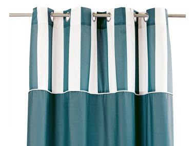 Zdjęcie: Zasłona welwetowa z drukowanym górnym pasem stripe chic turkus 140x270 cm CHIC HOME