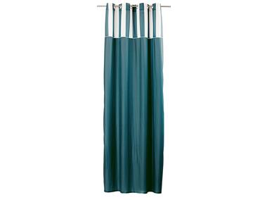 Zdjęcie: Zasłona welwetowa z drukowanym górnym pasem stripe chic turkus 140x270 cm CHIC HOME