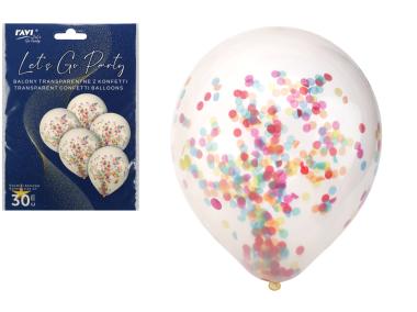 Zdjęcie: Balony transparentne z konfetti LGP 5 sztuk, art. 22121 DECOR
