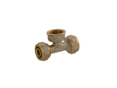 Zdjęcie: Trójnik PEX 16 x 3/4 x 16 gwint wewnętrzny system skręcany IDMAR