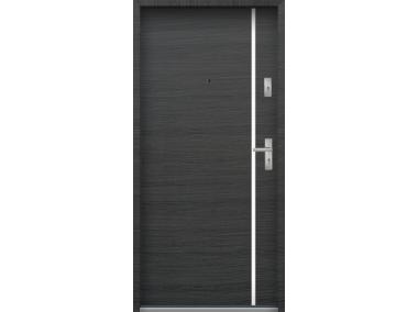 Zdjęcie: Drzwi wejściowe do mieszkań Bastion L-04 Grafit horyzont 80 cm lewe ODP KR CENTER