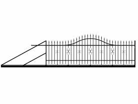 Brama przesuwna Iga 4,00 m, 1,20-1,50 m, ocynk+RAL9005 lewa POLBRAM