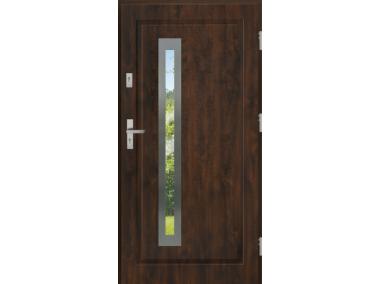 Zdjęcie: Drzwi zewnętrzne stalowo-drewniane Disting Figaro 04B Orzech 80 cm prawe KR CENTER