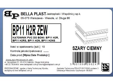 Zdjęcie: Kątownik zewnętrzy BP11 H2R ZEW szary ciemny BELLA PLAST