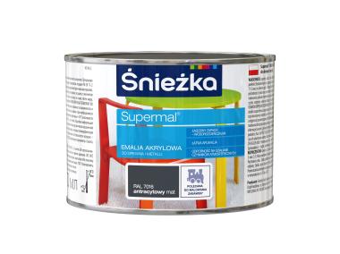 Zdjęcie: Emalia akrylowa Supremal RAL7016 mat antracyt 0,4L ŚNIEŻKA