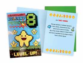 Karnet DKP-045 Urodziny 8 - cyferki, level up KUKARTKA