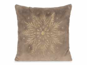 Poduszka dekoracyjna świąteczna 45x45 cm jasnobrązowo-złota EUROFIRANY