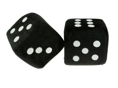Zdjęcie: Kostki dekoracyjne czarno-białe 8x8 cm zawieszka pluszowa BOTTARI