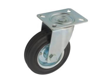 Zdjęcie: Zestaw jezdny obrotowy 125 mm, 100 kg płyta koło czarne METRO