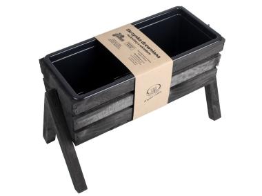 Zdjęcie: Kwietnik drewniany Koziołek z wkładem czarny TIN TOURS