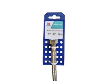 Zdjęcie: Wężyk w oplocie metalowym - 1/2"x1/2" - 30cm WADEP