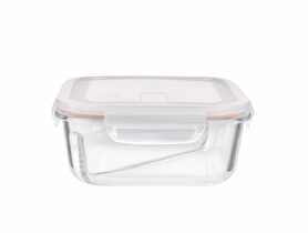 Pojemnik żaroodporny 2-dzielny z pokrywką kwadratowy 1,1 L - 18,5x18,5x7,5 cm Noble ALTOMDESIGN