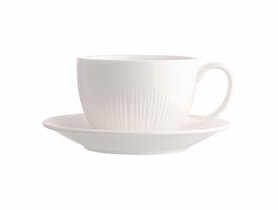 Filiżanka Alessia 250 ml ze spodkiem w opasce porcelana kremowa ALTOMDESIGN
