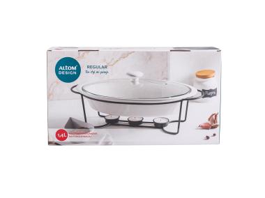 Zdjęcie: Naczynie do zapiekania Regular owalne 1400 ml na pogrzewaczu w kolorze czarnym ALTOM DESIGN
