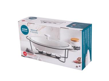 Zdjęcie: Naczynie do zapiekania Regular owalne 1400 ml na pogrzewaczu w kolorze czarnym ALTOM DESIGN