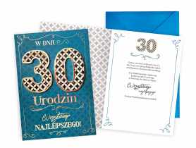 Karnet DKP-020 Urodziny 30-latka - cyfry KUKARTKA