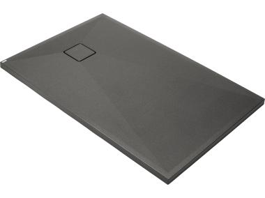 Zdjęcie: Brodzik granitowy prostokątny 100x80 cm Correo antracyt metalik DEANTE