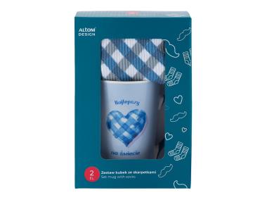 Zdjęcie: Zestaw kubek stożek wysoki 430 ml ze skarpetkami ALTOM DESIGN