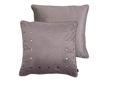 Zdjęcie: Welwetowa poszewka z klejonymi ćwiekami modern chic szaro-złota 45x45 cm CHIC HOME