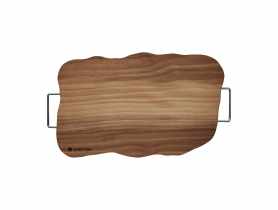 Deska do krojenia drewniana z uchwytem Natural Fala 39 x 25 cm AMBITION