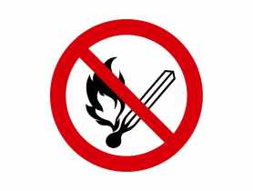 Oznaczenie "Zakaz używania otwartego ognia" 15x15 cm METRO