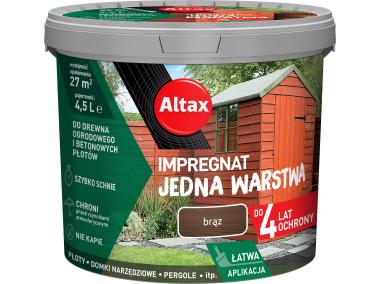 Zdjęcie: Impregnat Jedna warstwa 4 lata, brąz 4,5 L ALTAX