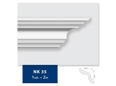 Zdjęcie: Listwa sufitowa z polistyrenu NK 35, 2 sztuki 200x3,2x3,2 cm biały DMS