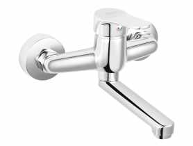 Bateria umywalkowa ścienna Isso, chrom FERRO