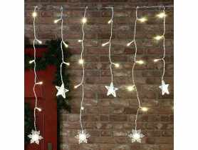 Kurtyna 90 LED gwiazdy i śnieżynki 170 x 50 cm kolor ciepły biały JUMI