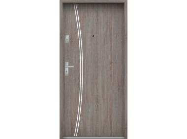 Zdjęcie: Drzwi wejściowe do mieszkań Bastion R-61 Dąb szary 80 cm prawe OSP KR CENTER