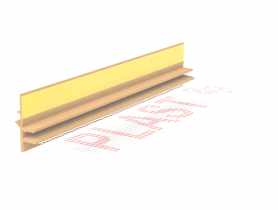 Listwa PVC BP13 Midi L300 9/3 sosna, dylatacyjna, z siatką i z uszczelką BELLA PLAST