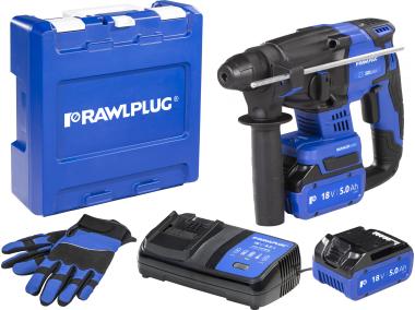 Zdjęcie: Młotowiertarka RawlHammer R-PRH18, 2 akumulatory R-BAT-185001 5.0 Ah z ładowarką 6.5A RAWLPLUG
