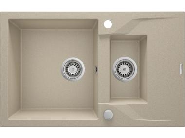 Zdjęcie: Zlewozmywak Andante piaskowy granit 1,5K Z/O 780x490x194, space saver DEANTE