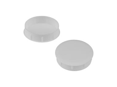 Zdjęcie: Zaślepka otworu zawiasu puszkowego fi 35 okrągła biała, 2 sztuki STAHL