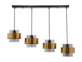 Lampa wisząca Spiega 4-punktowa czarno-mosiężna CANDELLUX
