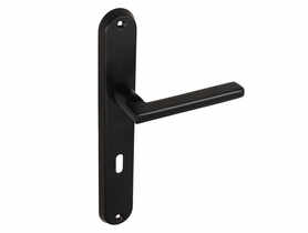 Klamka wewnętrzna Classico DH-98A szyld długi na klucz czarny super mat GAMET BASIC LINE