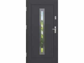 Drzwi zewnętrzne stalowo-drewniane Disting Figaro 04 Antracyt 80 cm lewe KR CENTER