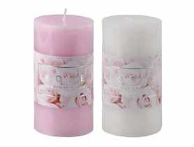 Świeca Roses zapachowa, słupek h 13 cm DECOR
