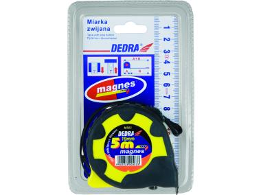 Zdjęcie: Miarka zwijana, 2 x blokada, zaczep Magnes 5 m -19 mm blister DEDRA