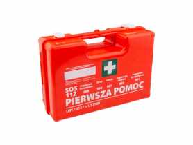 Apteczka przenośna zakładowa 330x245x125 mm z wyposażeniem DIN13157 + maseczka METRO