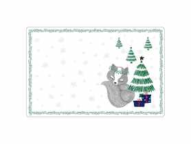 Mata stołowa Winter friends 28x43 cm dekorowana lisek ALTOMDESIGN