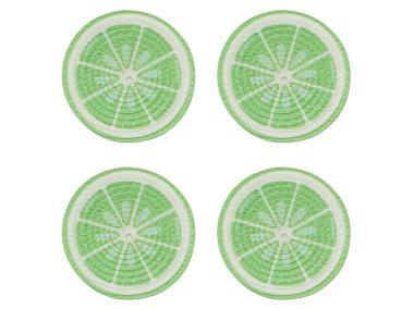 Zdjęcie: Zestaw podkładek Tropicana słomkowych okrągłych średnica 10 cm dekoracja limonka ALTOM DESIGN