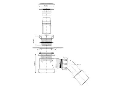 Zdjęcie: Syfon brodzikowy wys. 90 mm z odejściem 40/50 mm pokrywa abs biała 70 mm MCALPINE