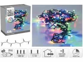 Łańcuch świetlny 18 m 240 led wielokolorowy KOOPMAN