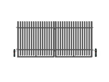 Zdjęcie: Brama dwuskrzydłowa Anika 3,50 m, 1,80 m,  z automatem, stal ocynk+RAL7016 struktura POLBRAM